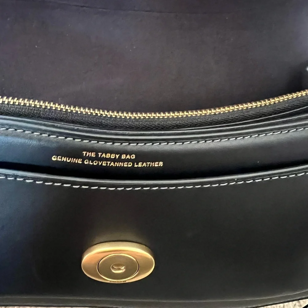 Coach Twisted Tabby 26 Shoulder Bag Black with Gold hardware - Picture 7 of 14